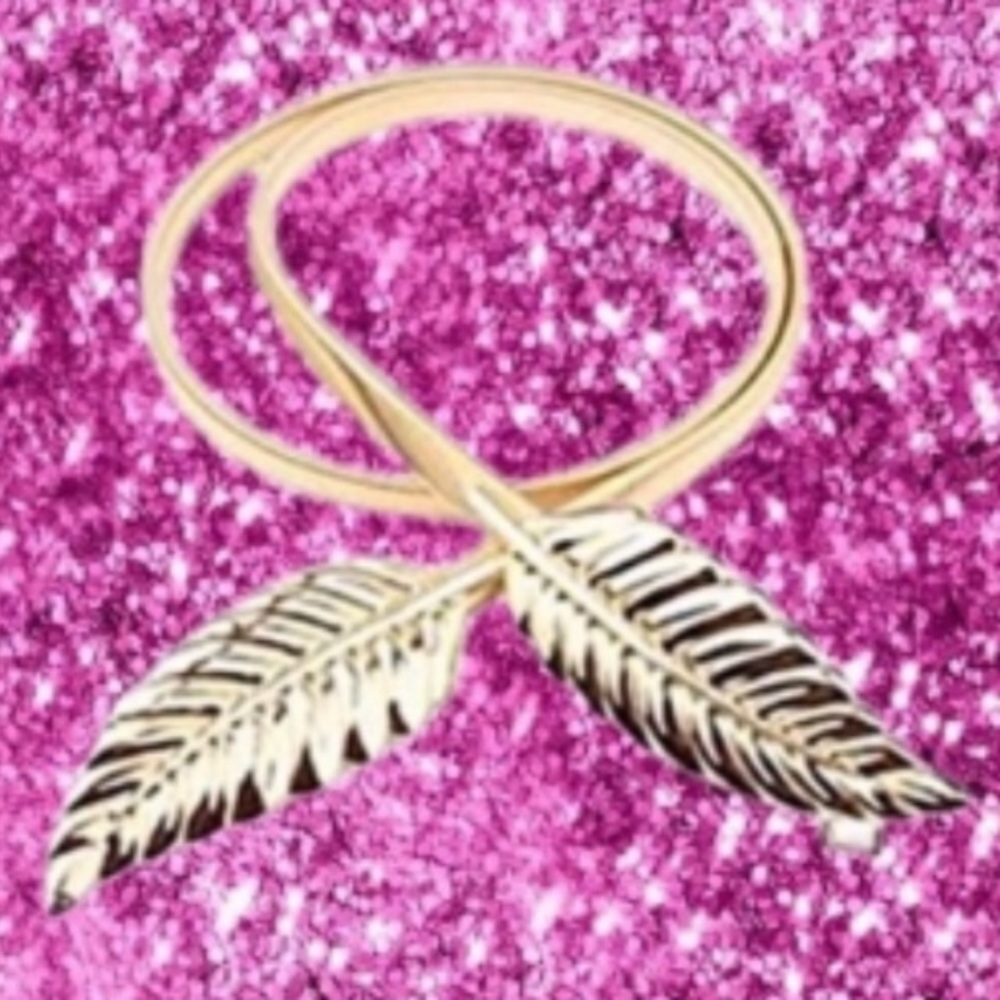 GORGEOUS GOLD CINCH LEAF BELT - Picture 6 of 9